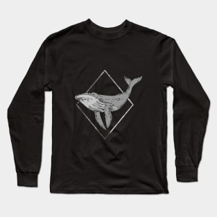 Gray Blue Whale Long Sleeve T-Shirt